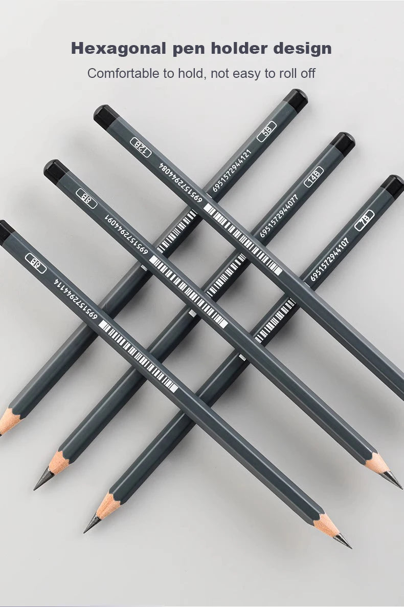 Graphite & Charcoal Sketch Pencil Set — 2H to 14B for Artists & Beginners