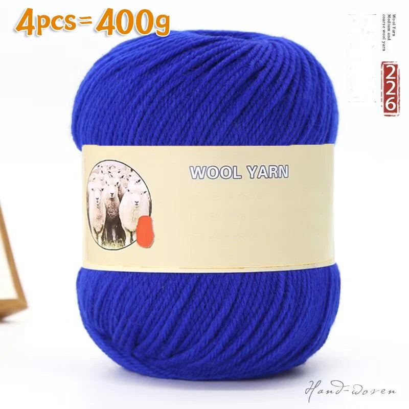 Yarn, Medium-Thick for Hand Knitting Sweaters, Hats, Scarves & Coats