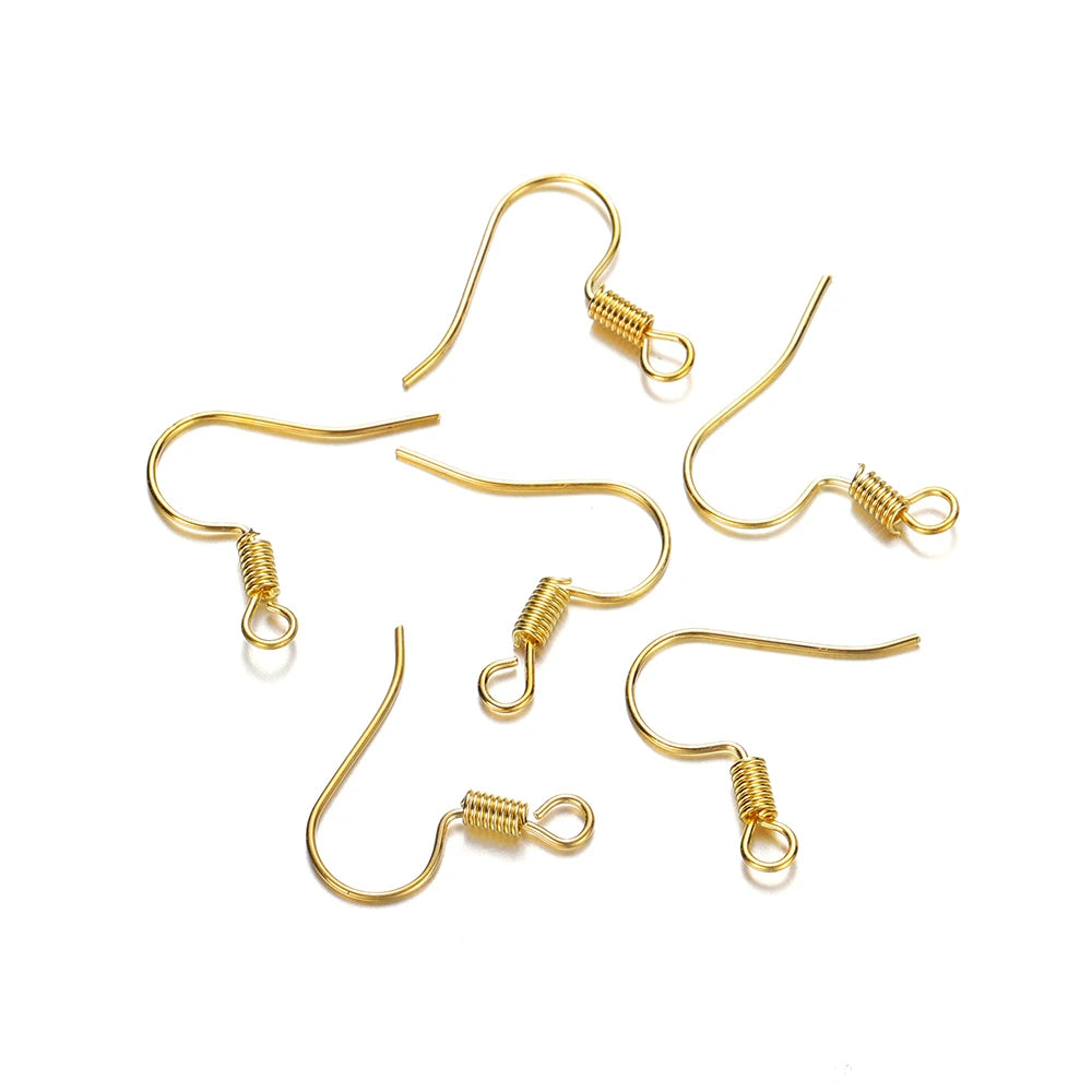 Earring Components Gold Color French Hook Clasps Earwire Iron DIY Jewelry Making