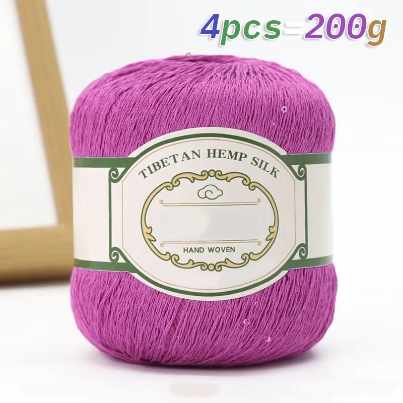 Yarn with Sequins for Crochet Shawls, Summer Hats & Openwork Knitwear
