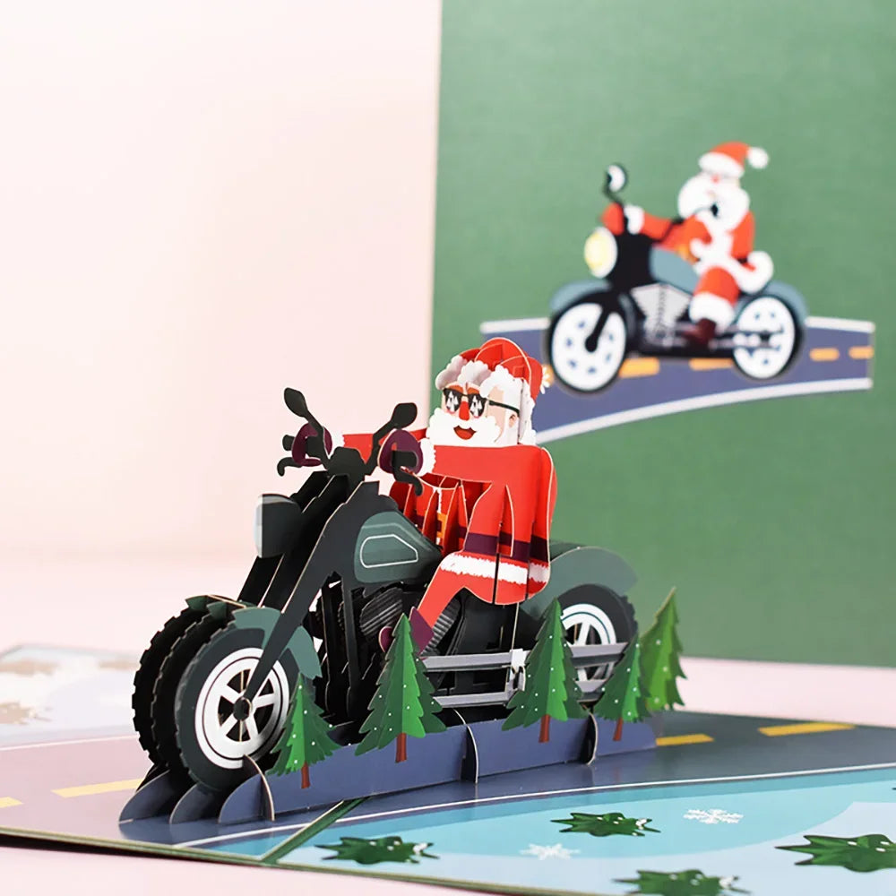 Christmas Card 3D Pop-Up Santa Tree Reindeer Holiday Greeting 36 Designs