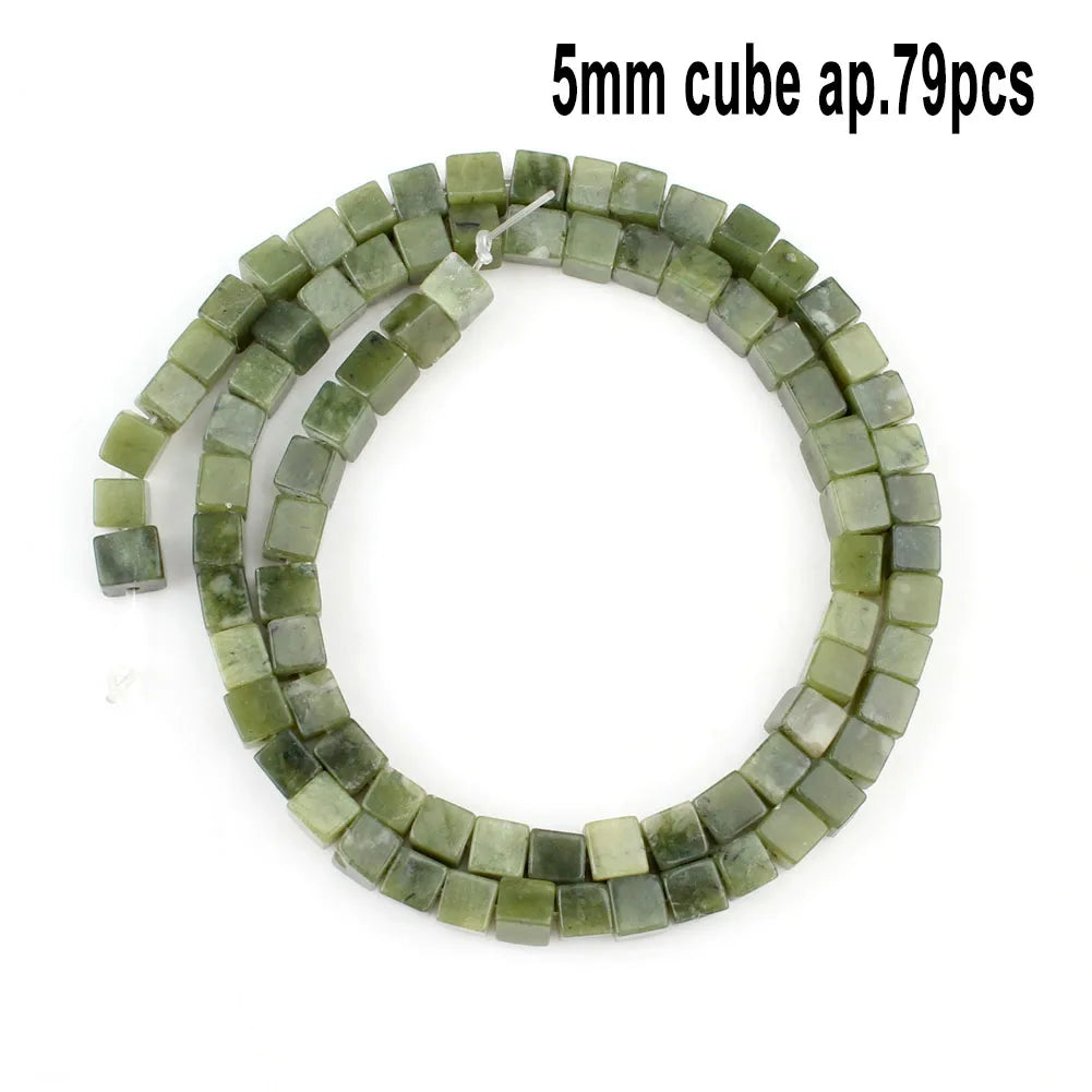 Stone Beads Green Jade-Style Faceted Mixed Shapes for DIY Jewelry Making