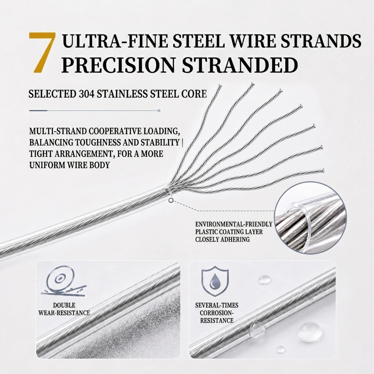 Beading Wire Stainless Steel Tiger Tail Line Roll DIY Jewelry Making