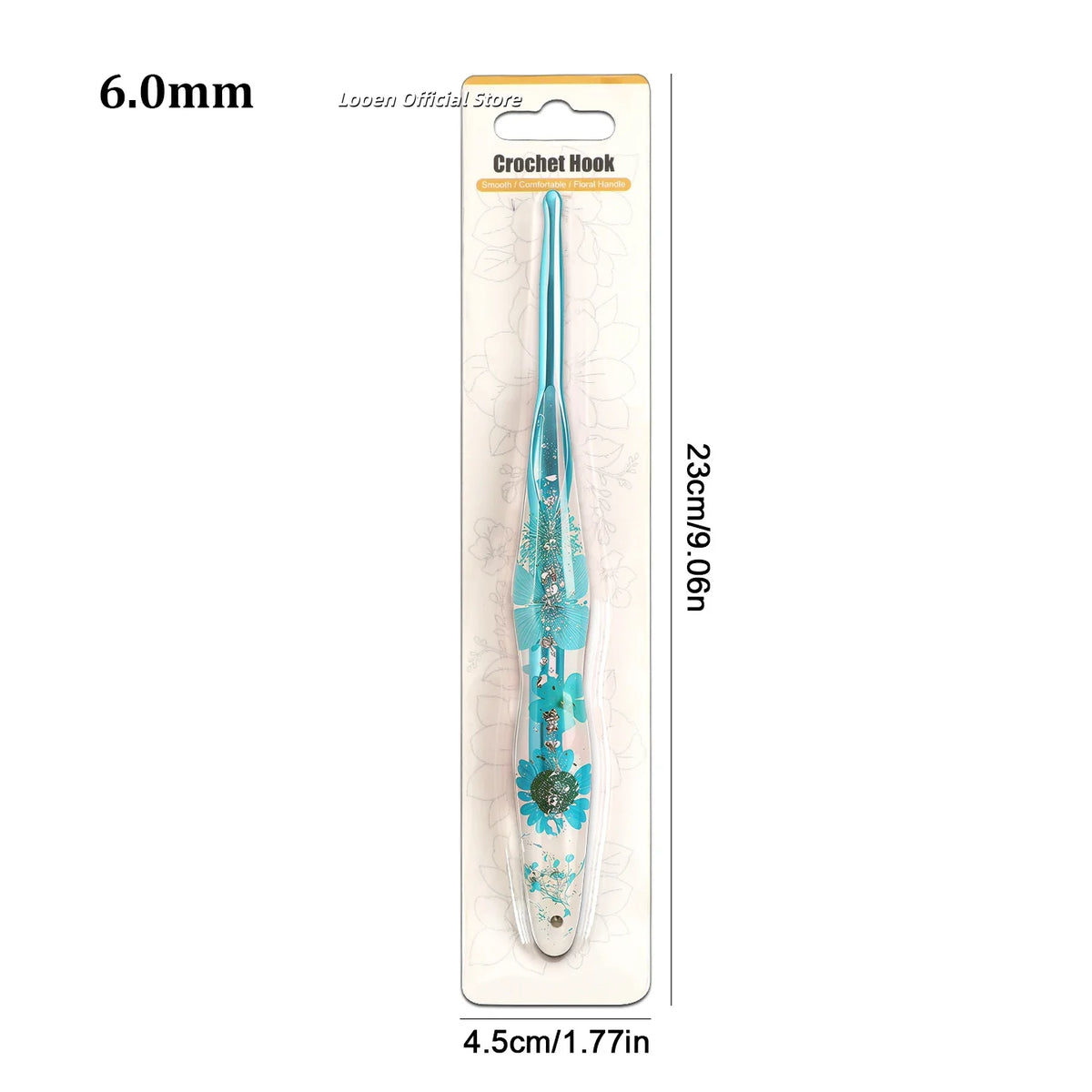Crochet Hook, Resin Handle & Aluminum Tip for Handmade Yarn Projects