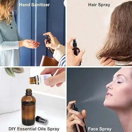 Spray Bottle Empty Amber Glass Refillable Fine Mist Perfume Atomizer