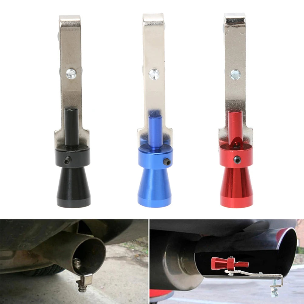 Universal Car Turbo Sound Whistle Exhaust Pipe Blue Tip | Aluminum Alloy
