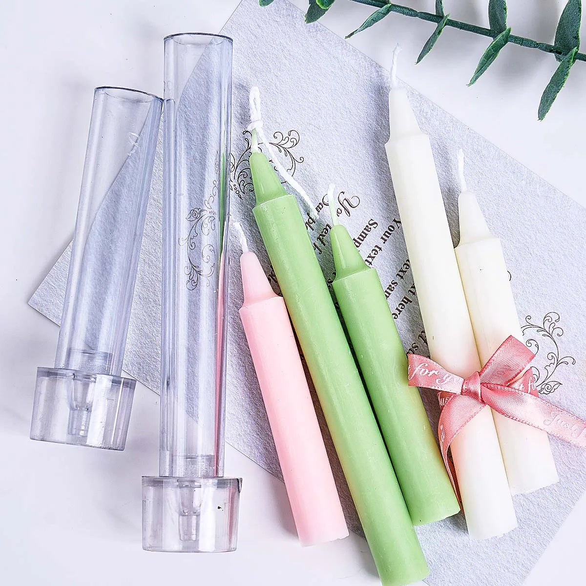 Stripe Cylindrical Rod Candle Mold DIY Dinner Ornaments Gear Peaked Aromath Candles Crafts Making Acrylic Plastic Molds Kit