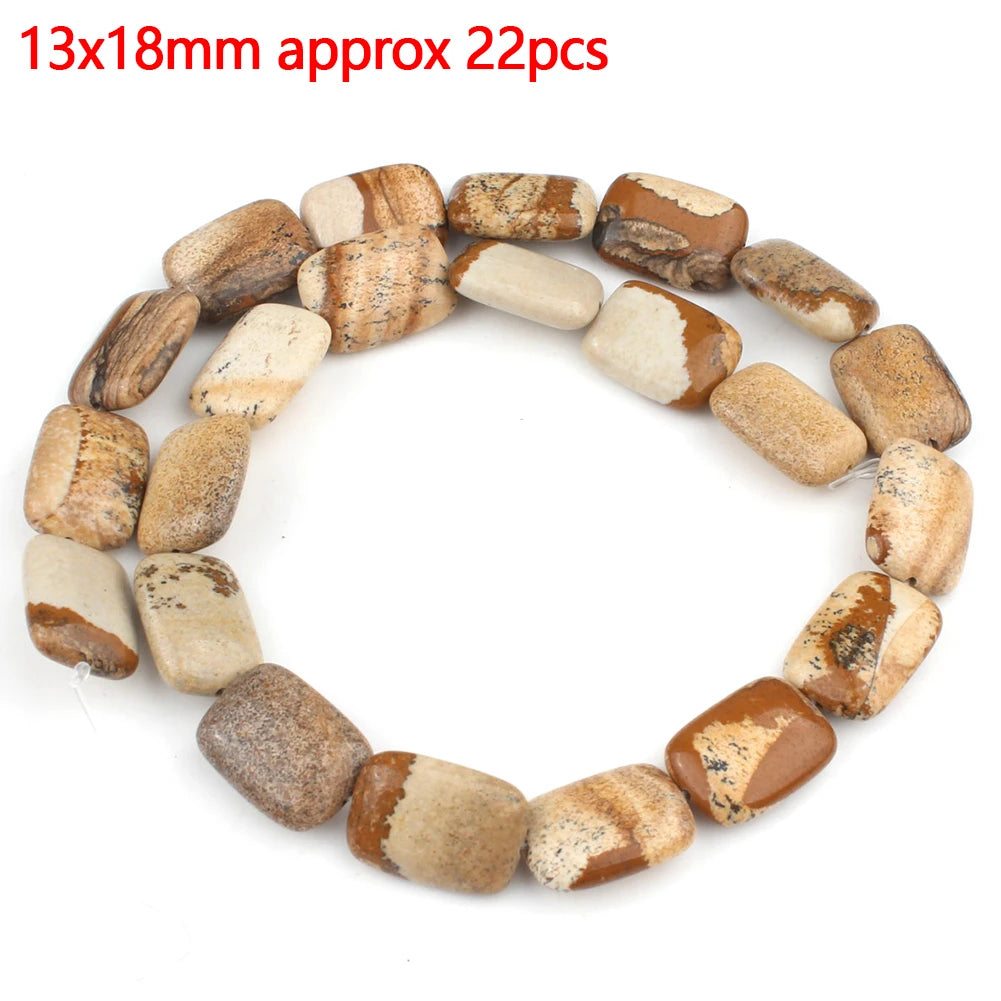 Stone Beads Picture Jasper-Style Round Tube Rondelle for DIY Jewelry Making