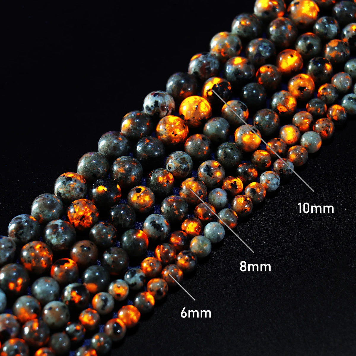 Stone Beads Round Flame-Style Assorted Stone Options for DIY Jewelry Making
