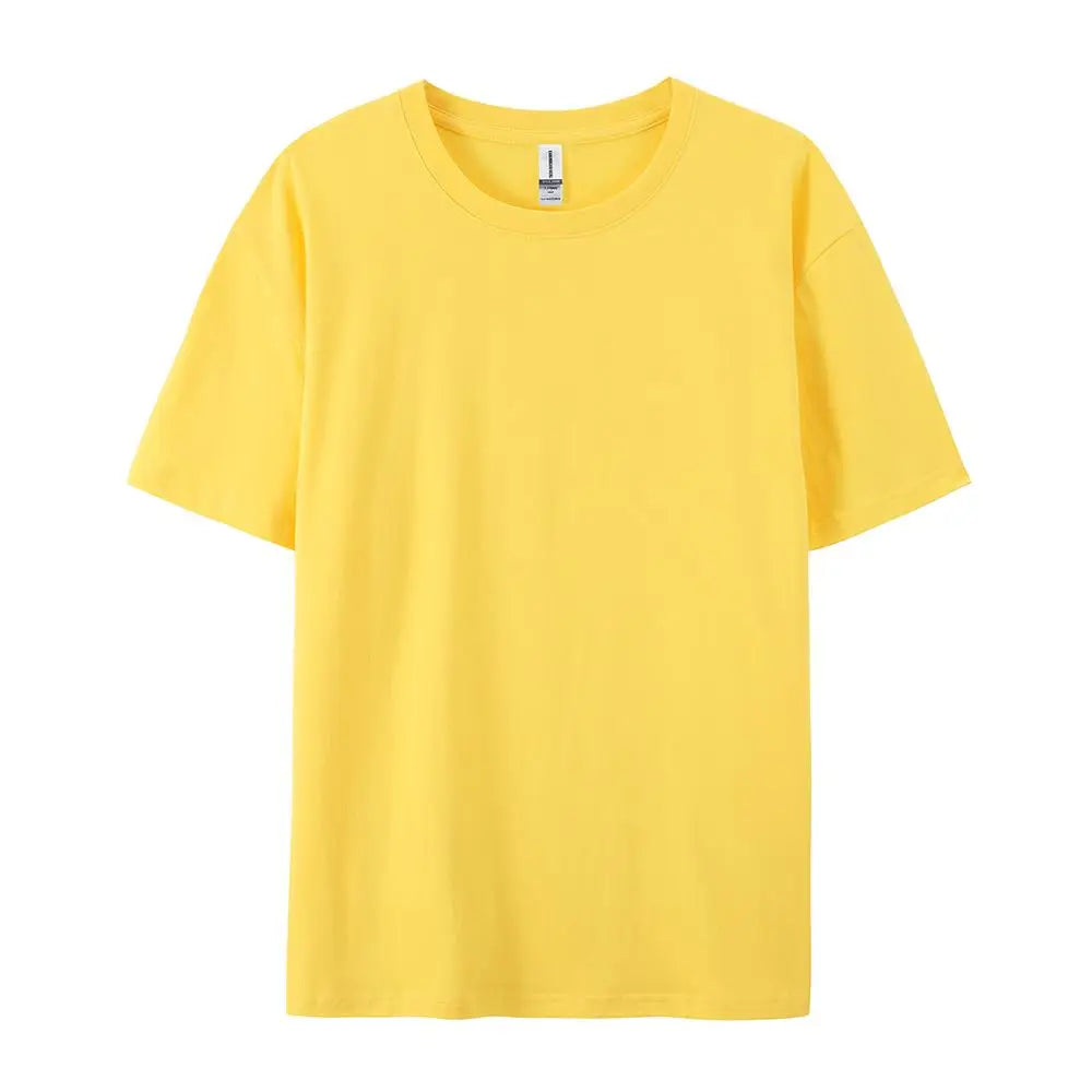 T-Shirt Unisex Solid Color 100% Cotton Loose Fit Short Sleeve Candy Color Tee