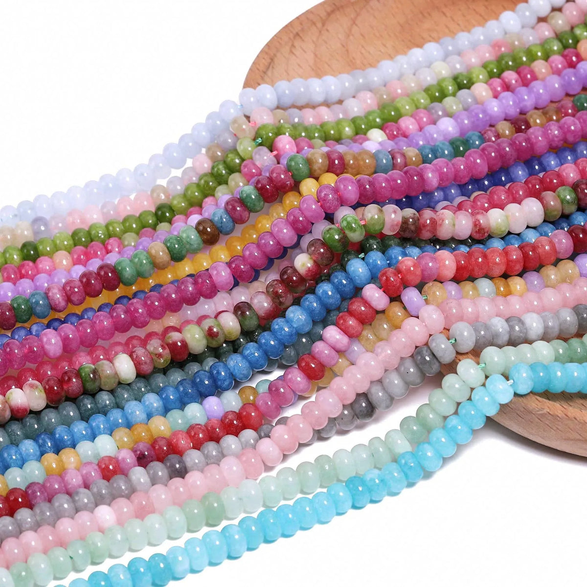 Stone Beads Multicolor Jade-Style Abacus Spacers for DIY Jewelry Making