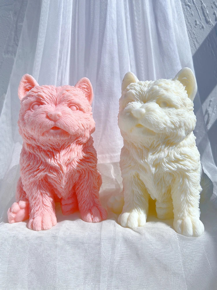 Different Breeds Puppy Candle Mold Animal Puppies Soy Wax Silicone Mould Dog Lover Home Decor