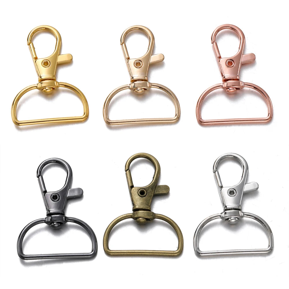 Swivel Clasps Alloy D-Ring Lanyard Snap Hooks DIY Jewelry Making Craft Supplies