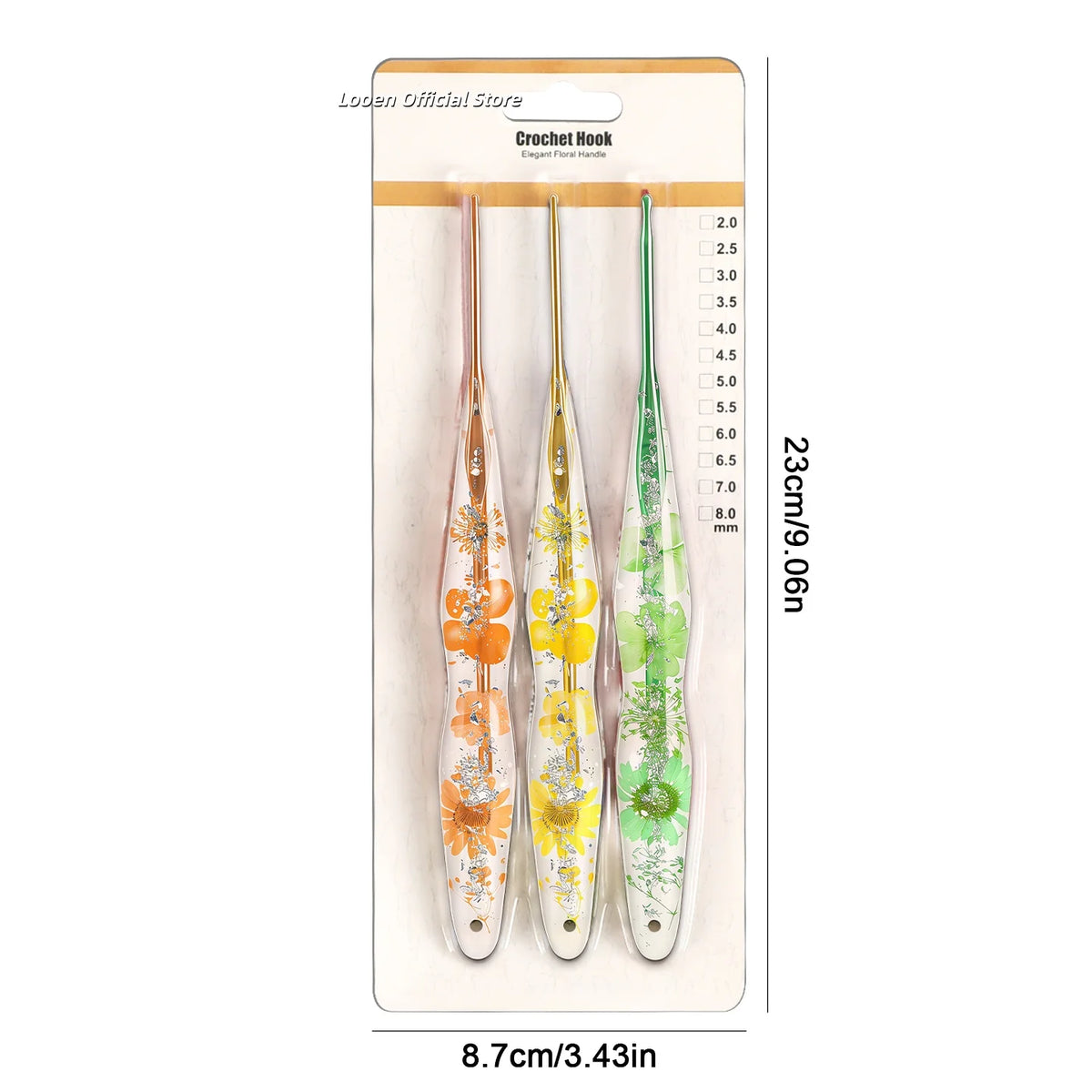 Crochet Hook, Resin Handle & Aluminum Tip for Handmade Yarn Projects