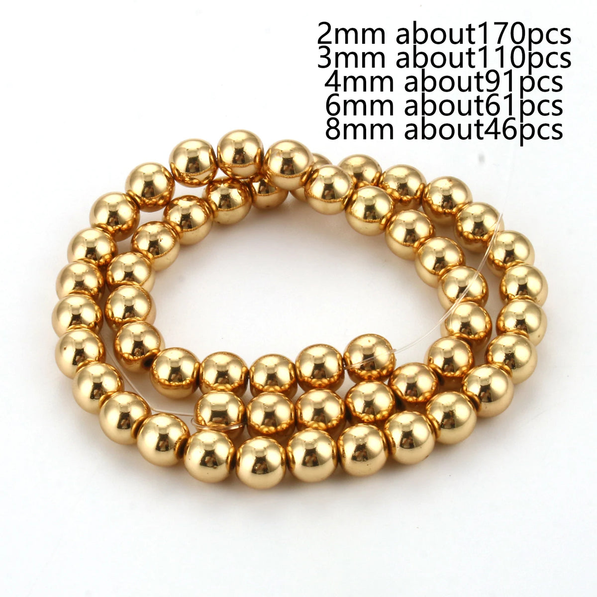 Stone Beads Hematite-Style Gold-Tone Mixed Shapes for DIY Jewelry Making