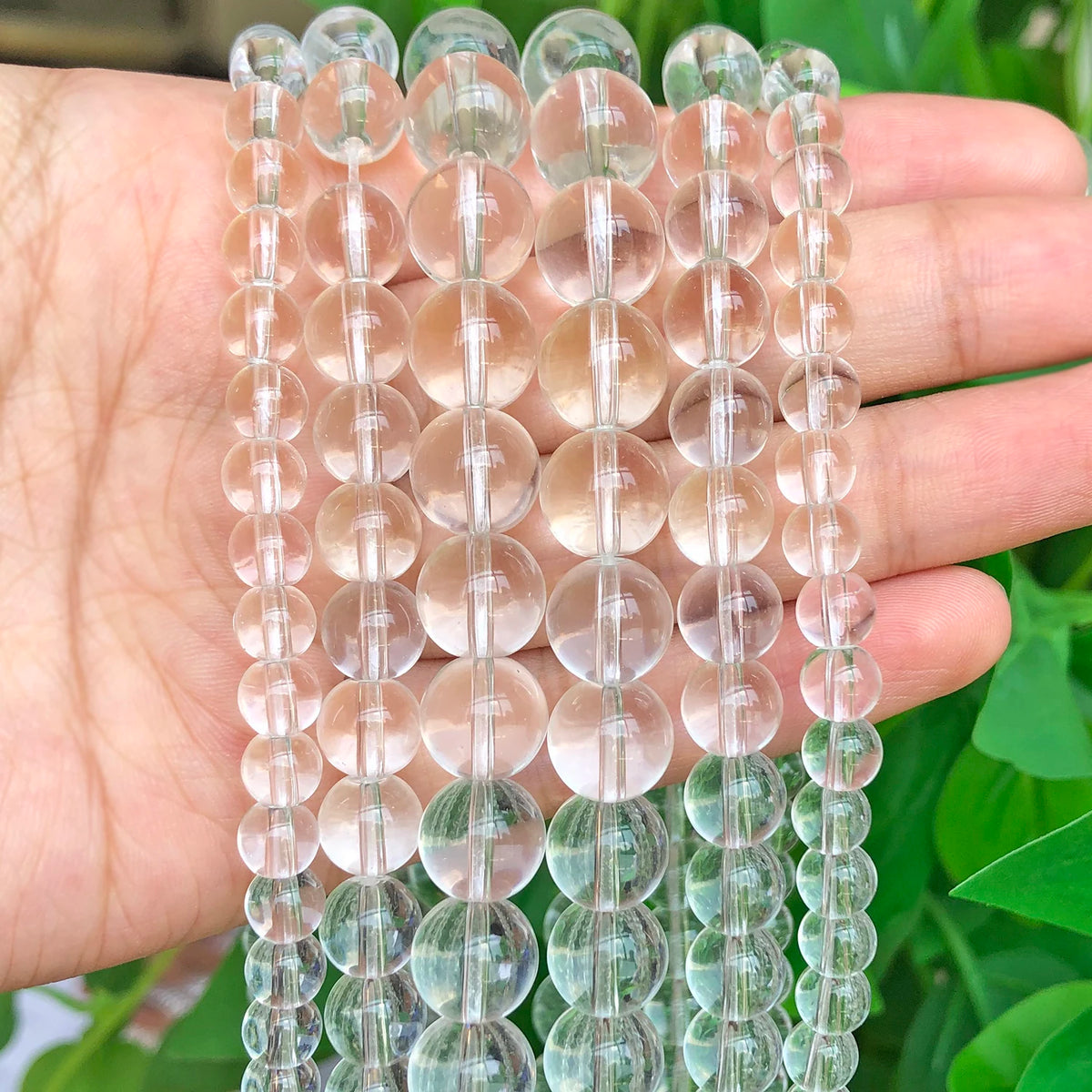 Stone Beads Round Clear Quartz-Style Spacer Strand for DIY Jewelry Making