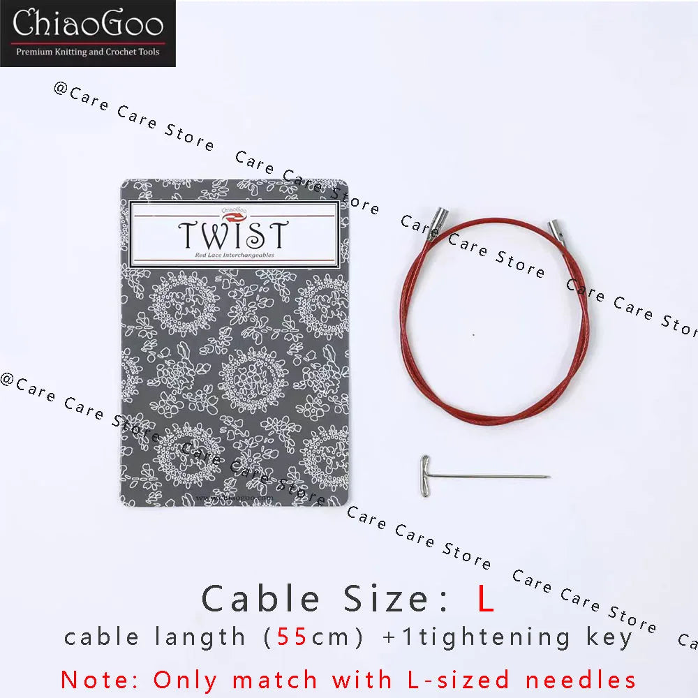 Knitting Needle Cable, ChiaoGoo TWIST Red for Interchangeable Needle Tips