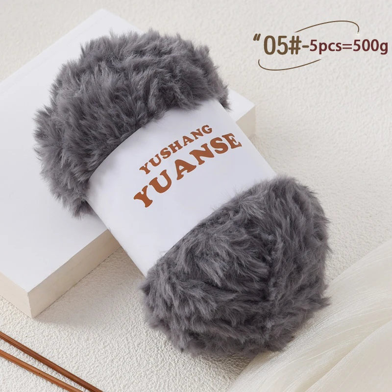 Yarn, Chunky Faux Fur for Crochet Shoes, Bags, Pendants & Slipper Crafts