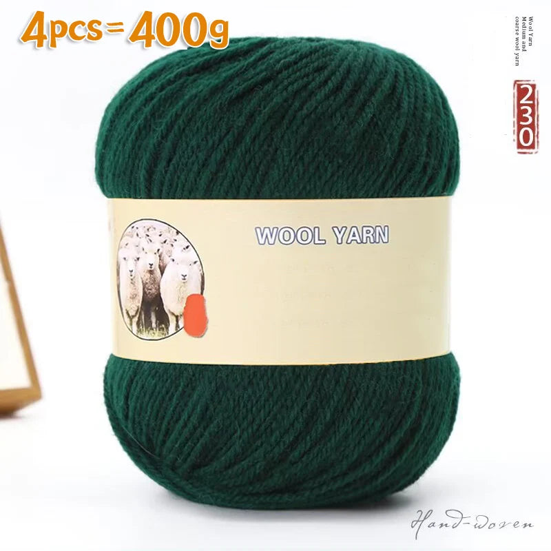 Yarn, Medium-Thick for Hand Knitting Sweaters, Hats, Scarves & Coats
