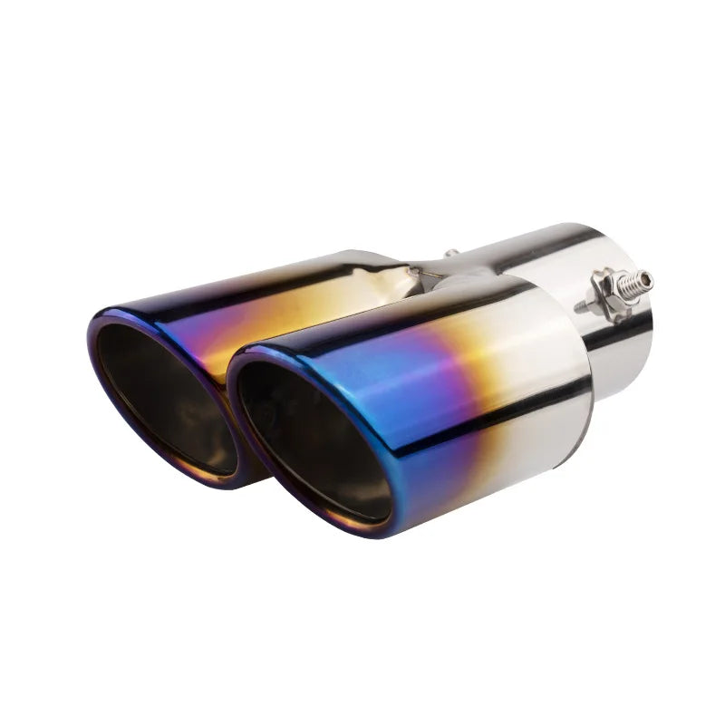 Universal 1-to-2 Stainless Steel Exhaust Tail Pipe Tip | Dual Outlet
