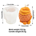 Honey jar silicone mold and orange example candle diagram with separate tool and casting measurements