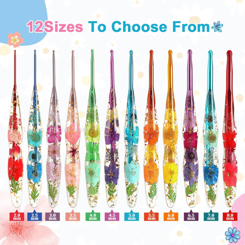 Crochet Hooks, Resin Handles for Handmade Knitting & Crochet Projects
