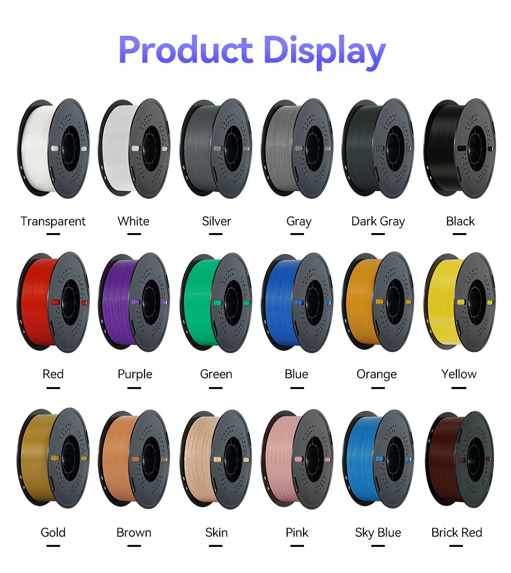 KINGROON 10KG/22LBS Multicolor PLA Filament 1KG/Roll 1.75mm For 3D Printer Material for 3D Printing 3D Printer Filament Free Shipping