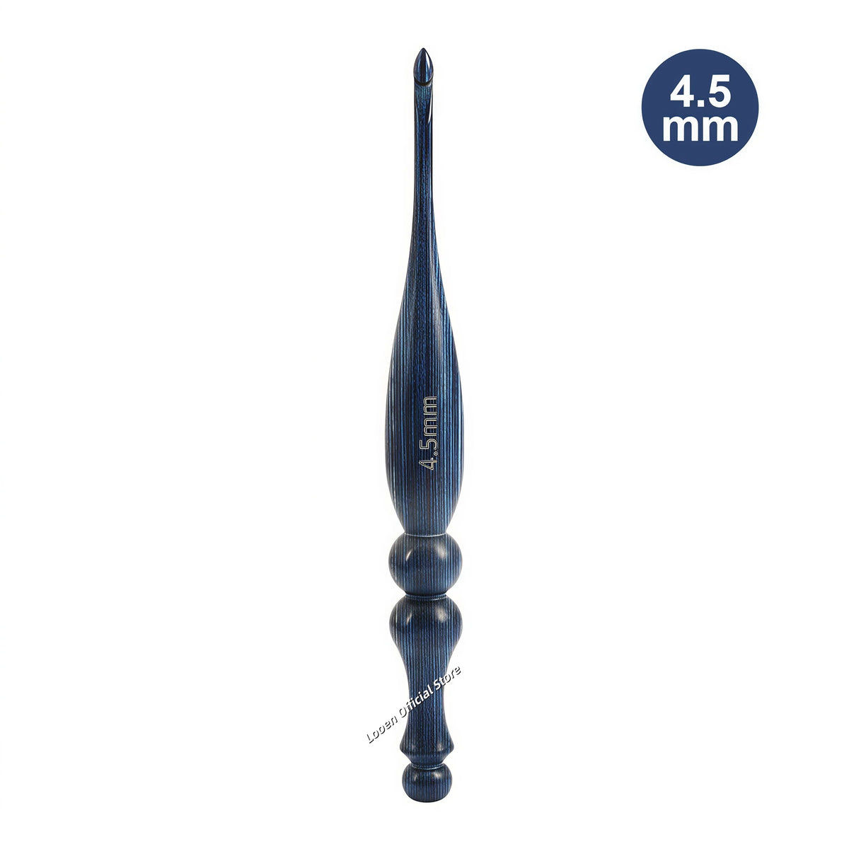 Crochet Hook, Blue Vintage-Style Wooden Handle for Handmade Yarn Crafts