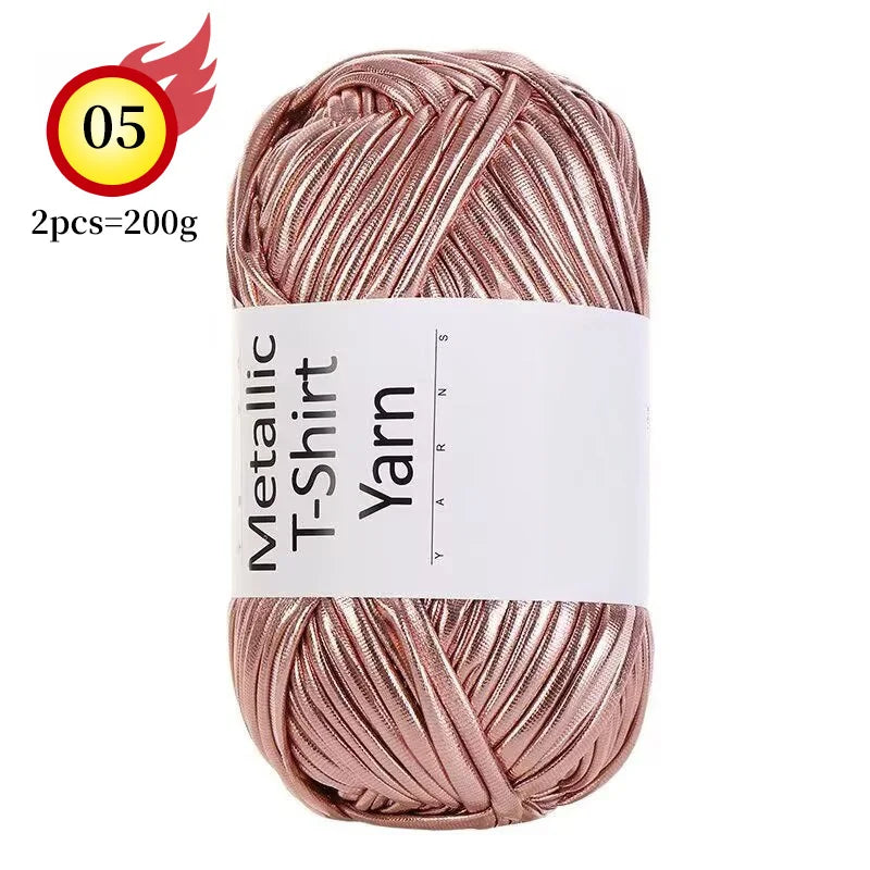 Yarn, Shiny Metallic Fabric for Crochet Bags, Cushions, Baskets & Crafts