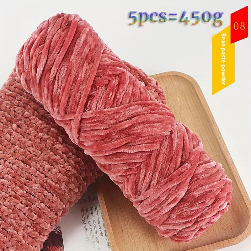 Yarn, Fine Chenille for Sweaters, Scarves, Hats, Rugs & Cushion Crafts