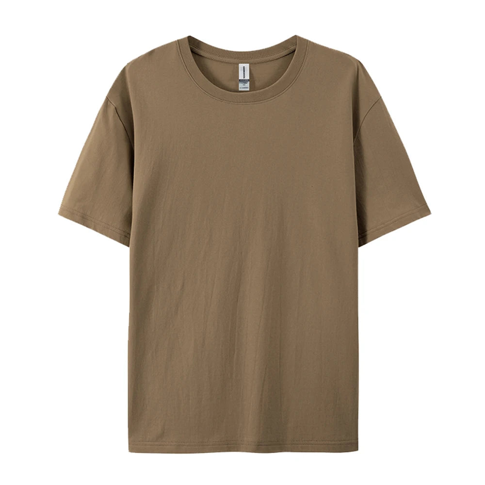 T-Shirt Unisex Solid Color 100% Cotton Loose Fit Short Sleeve Candy Color Tee