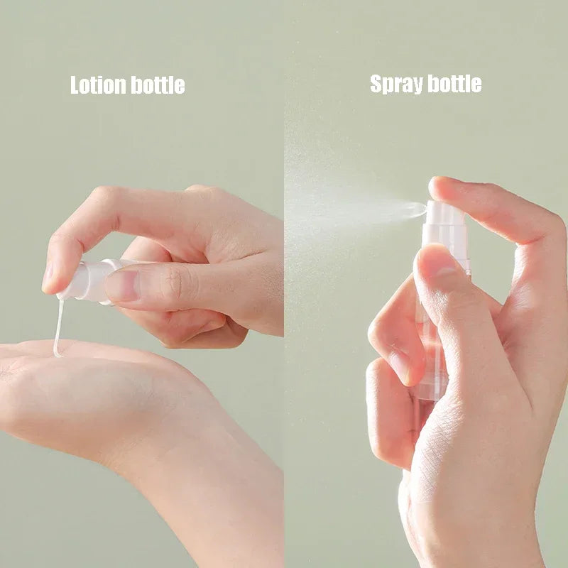 Airless Pump and Spray Bottle Set Empty Clear Travel Cosmetic Containers