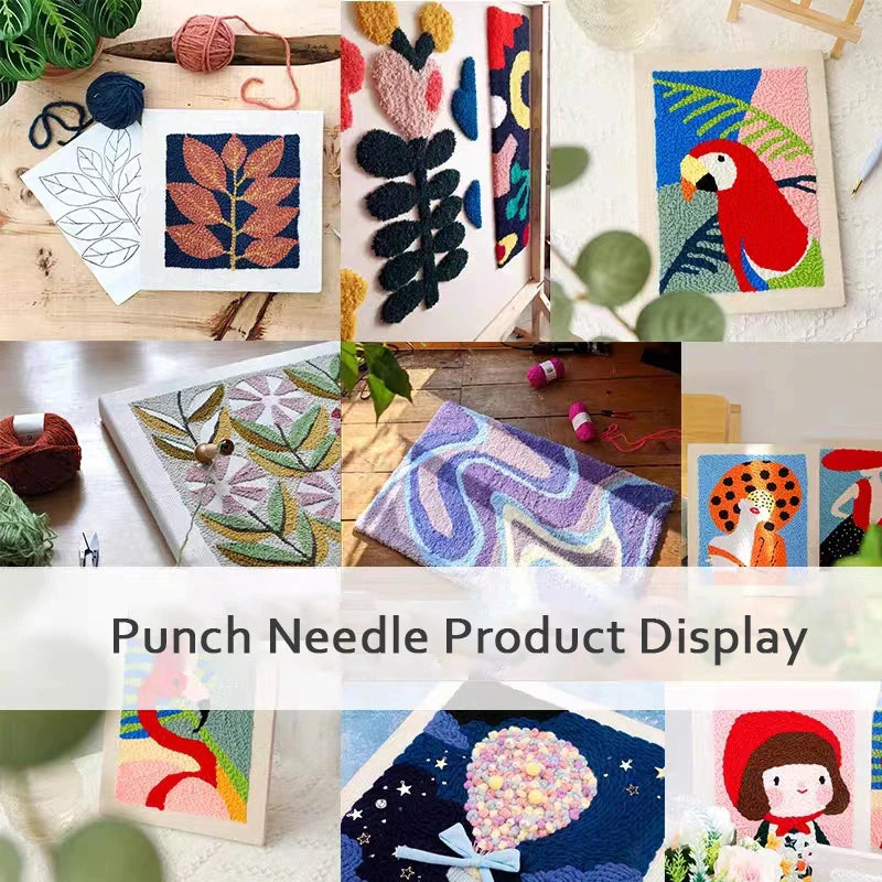 Punch Needle Frame with Monk Cloth for Rug Hooking & Embroidery Projects