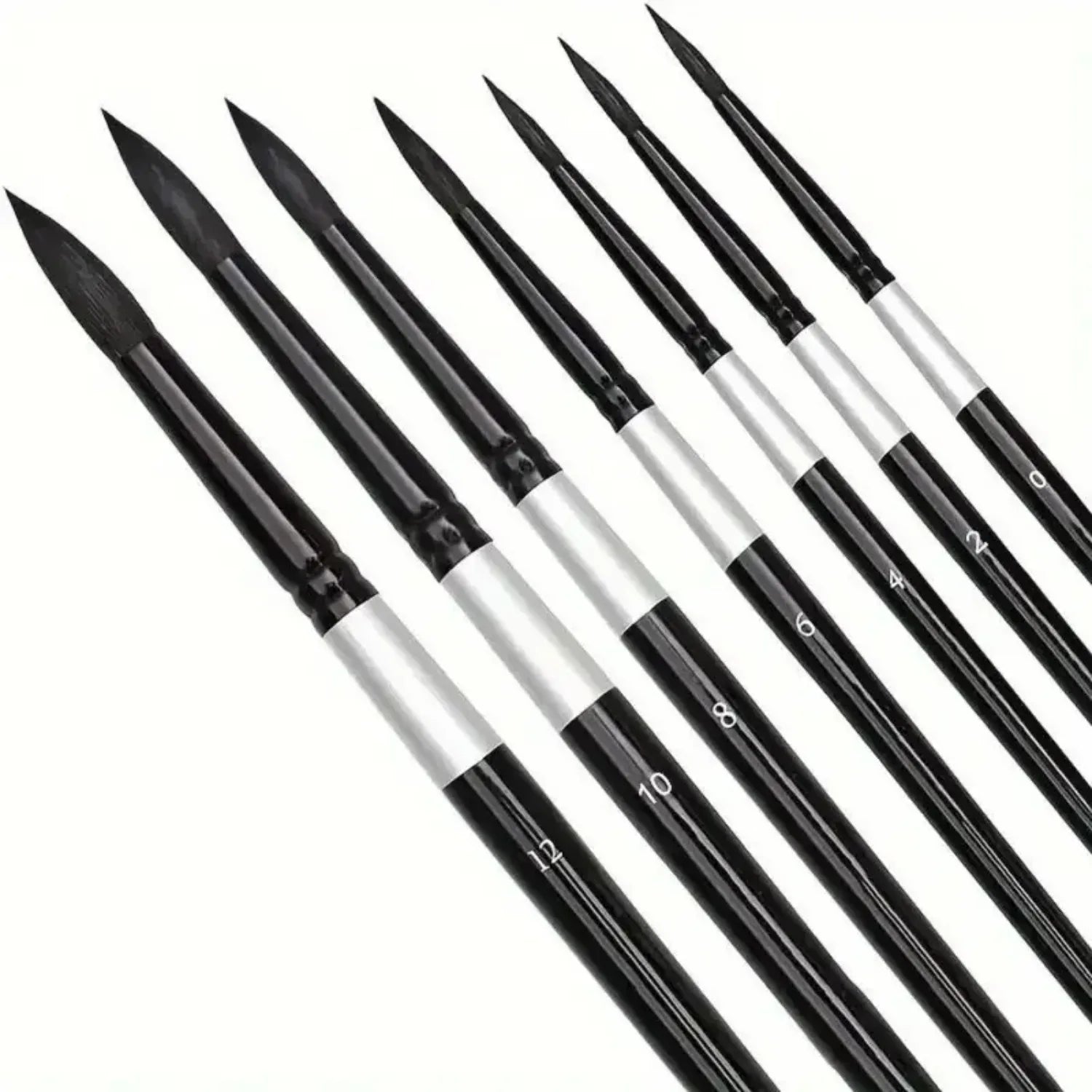 7-Piece Squirrel Hair Painting Brush Set — Round & Pointed Tips