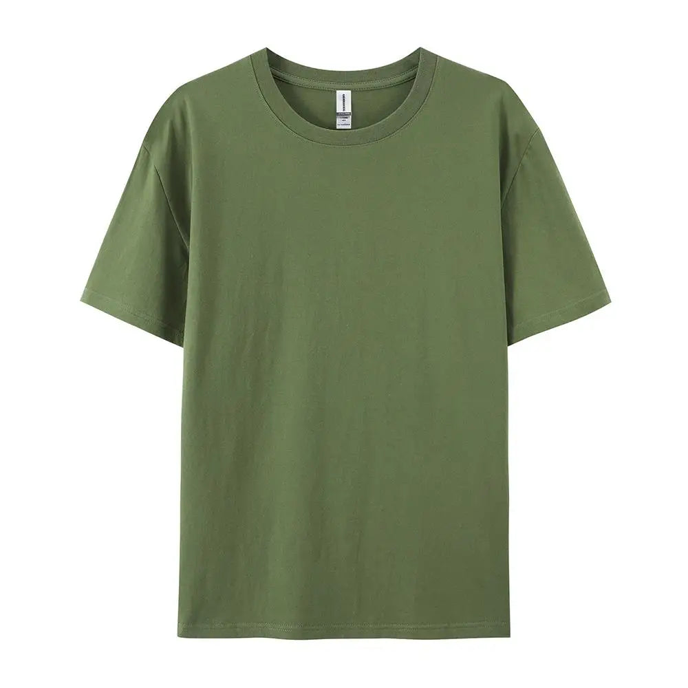 T-Shirt Unisex Solid Color 100% Cotton Loose Fit Short Sleeve Candy Color Tee