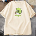 T-Shirt Men's Funny Rippit Frog Graphic Cotton Short Sleeve Streetwear Tee