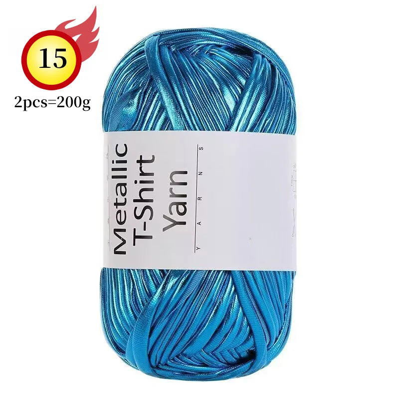 Yarn, Shiny Metallic Fabric for Crochet Bags, Cushions, Baskets & Crafts