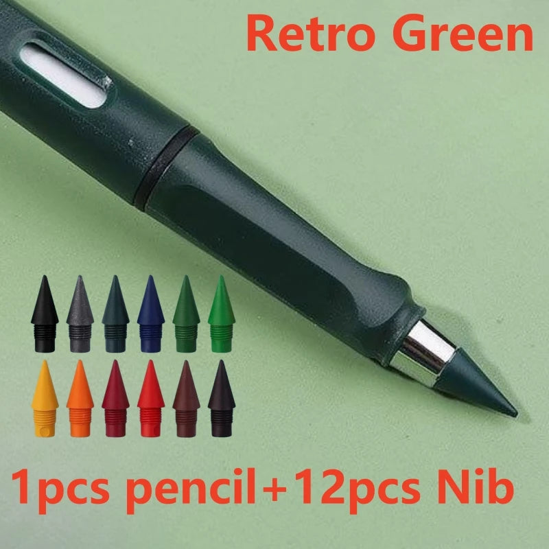 Inkless Eternal Pencil — Metallic Nib, 12 Colors, Writes 500,000 Words