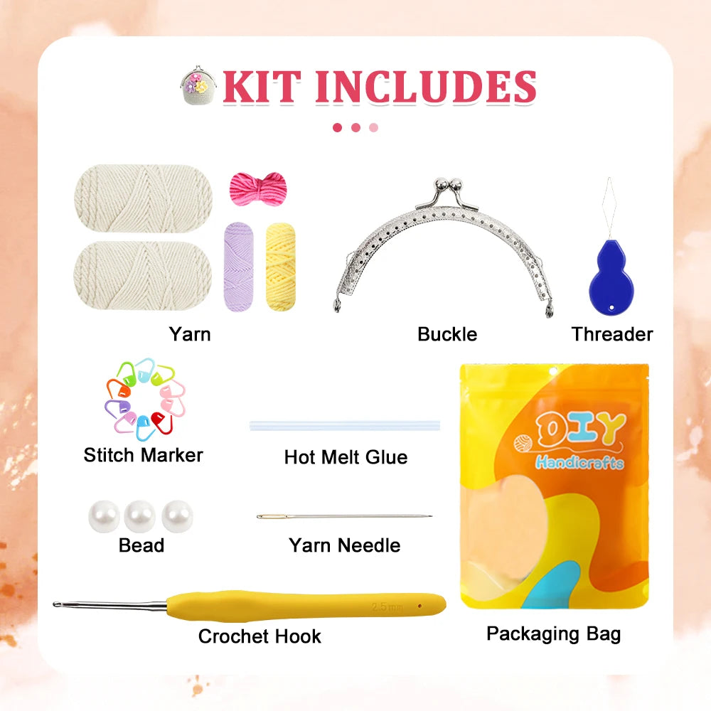 Crochet Tool Set with Beads, Stitch Markers, Yarn Needle & Accessories