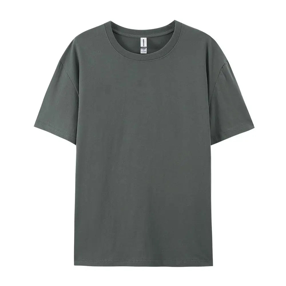 T-Shirt Unisex Solid Color 100% Cotton Loose Fit Short Sleeve Candy Color Tee