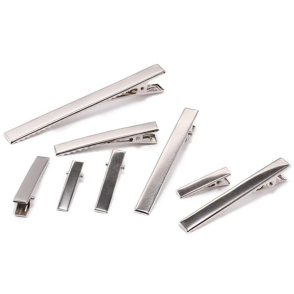 Hair Clip Blanks Flat Metal Single Prong Alligator Hairpin Base Craft Supplies