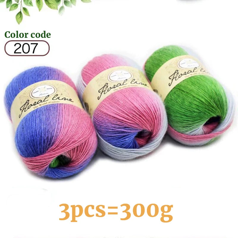 Yarn, Rainbow Variegated for Crochet Shawls, Scarves, Hats & Sweaters