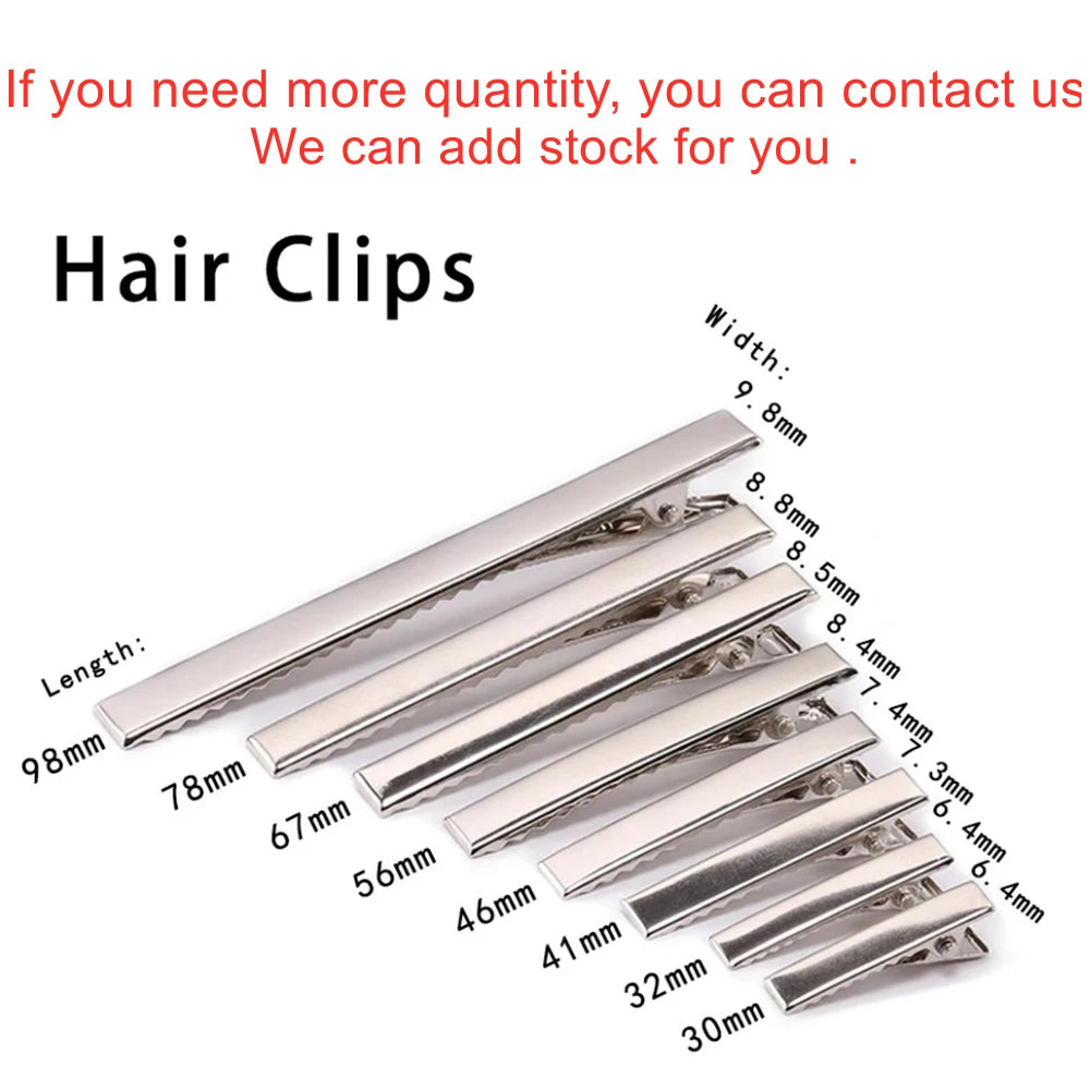 Hair Clip Blanks Flat Metal Single Prong Alligator Hairpin Base Craft Supplies