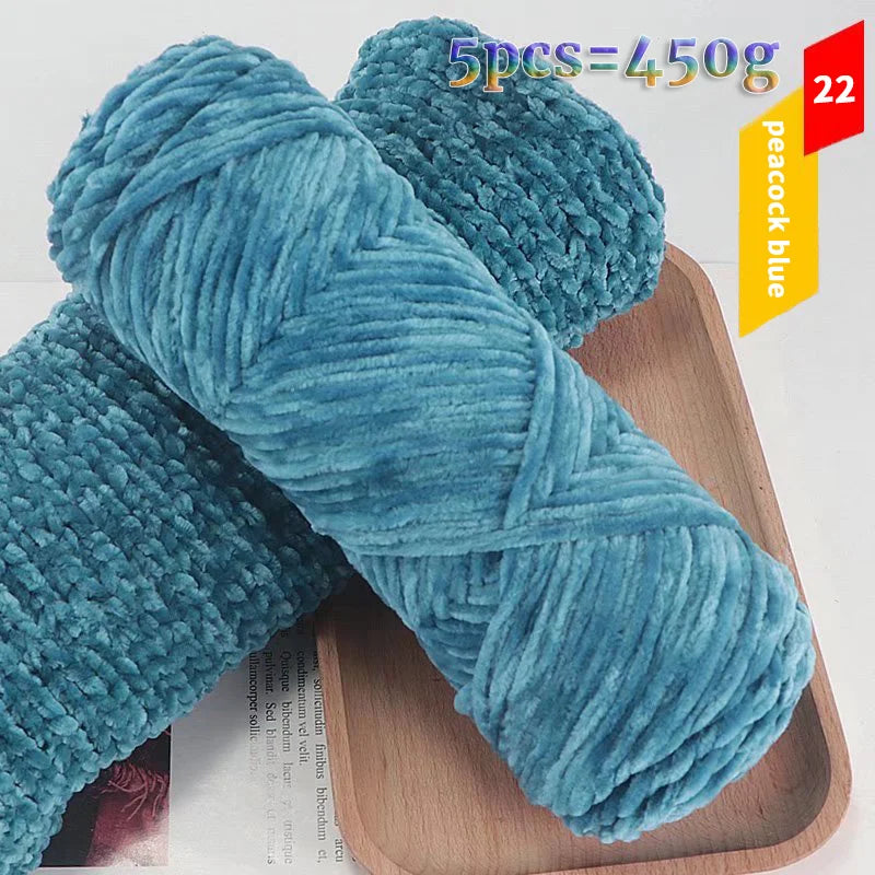 Yarn, Fine Chenille for Sweaters, Scarves, Hats, Rugs & Cushion Crafts