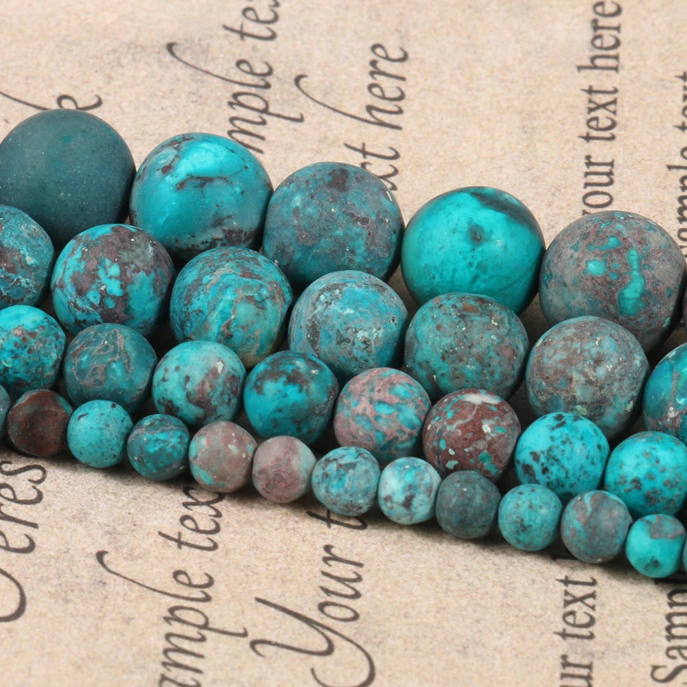 Stone Beads Matte Round Turquoise Jasper Quartz Styles for DIY Jewelry Making