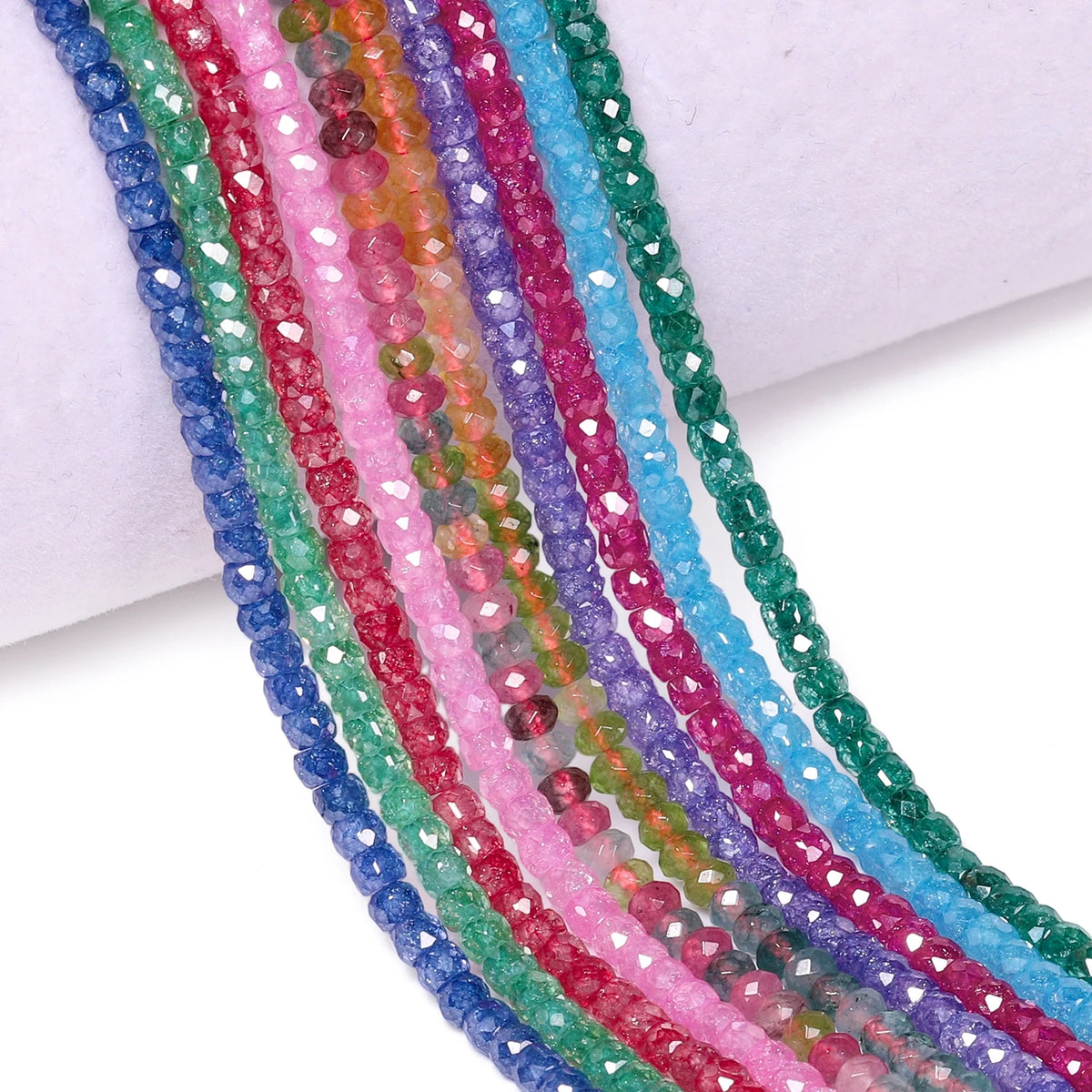 Stone Beads Faceted Abacus Zircon-Style for DIY Jewelry Making Bracelet Supplies