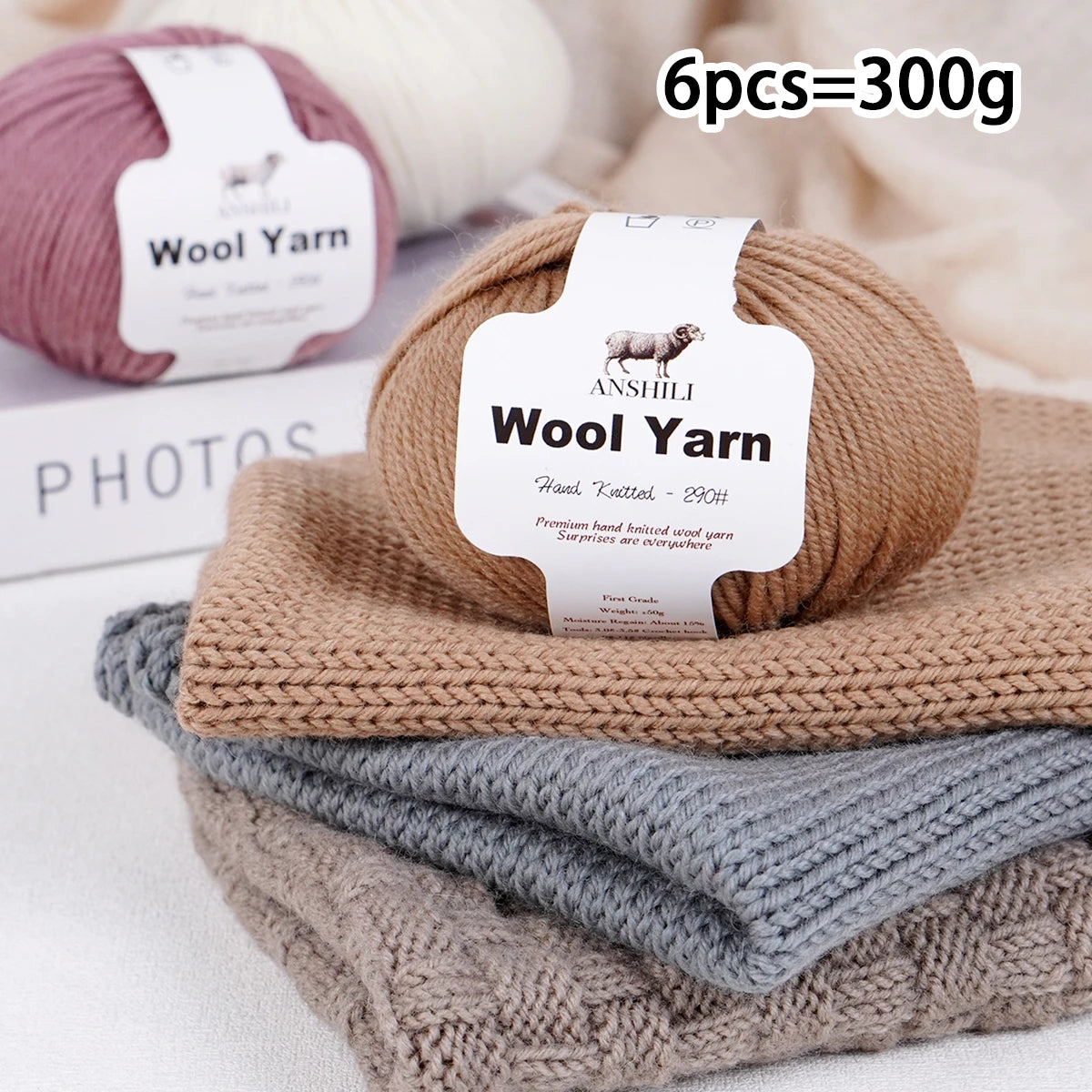 Yarn, Medium-Thick for Sweaters, Scarves, Gloves, Blankets & Cozy Crafts