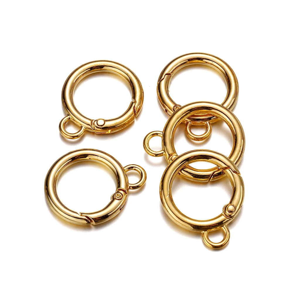 Spring Clasps Metal O-Ring Keychain Hooks DIY Jewelry Making Craft Supplies