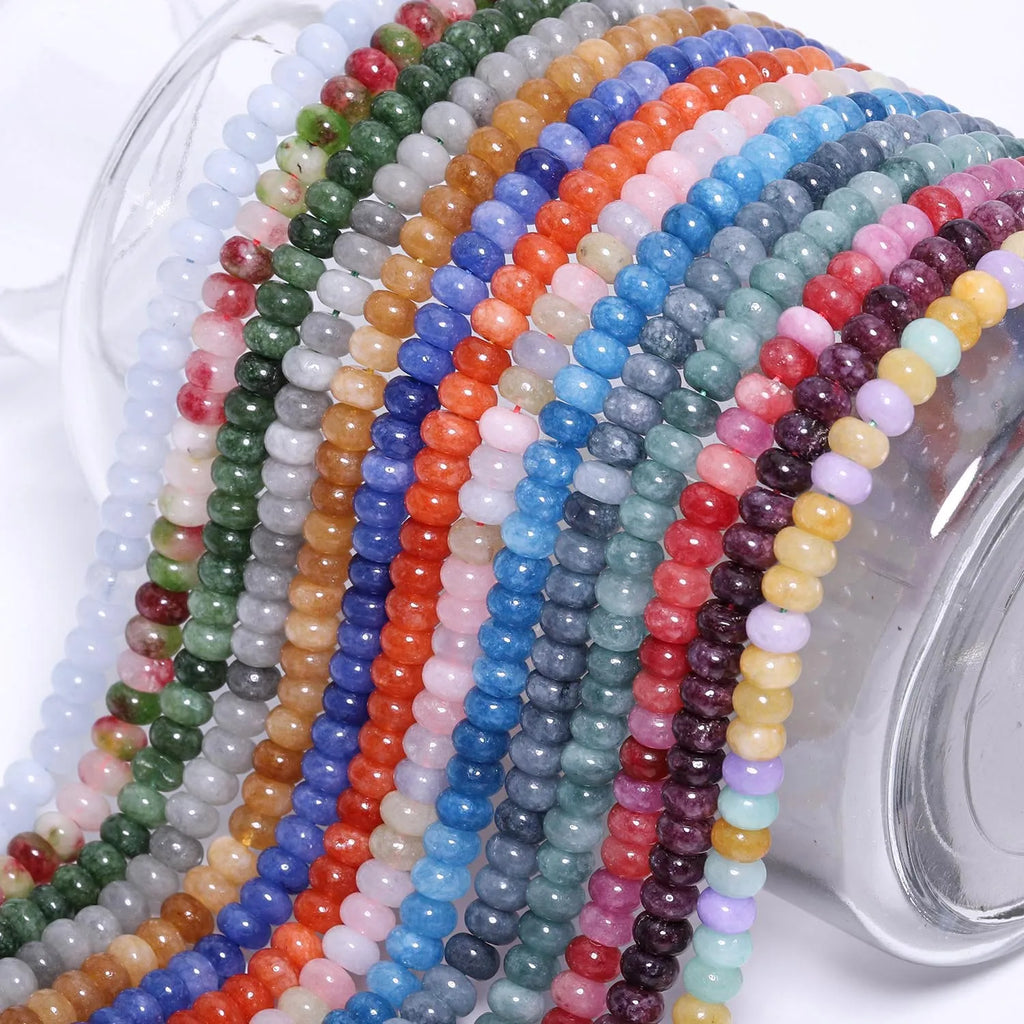 Stone Beads Multicolor Jade-Style Abacus Spacers for DIY Jewelry Making