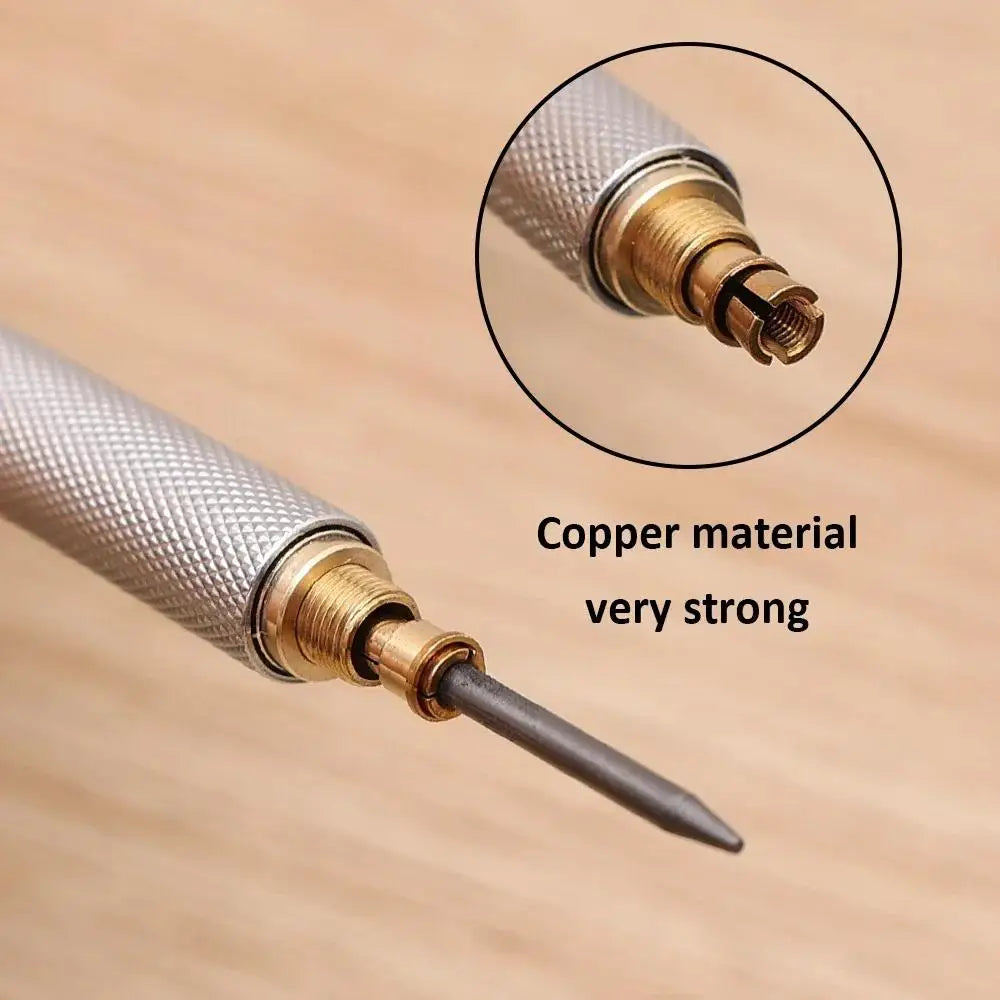 Metal Mechanical Pencil, Anti-Slip Grip — 0.3 to 2.0mm + Lead Refills